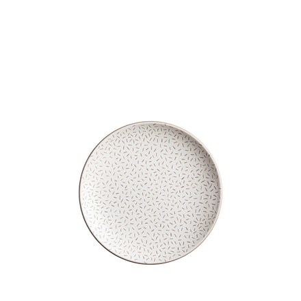 Seed Stitch Etched Salad Plate in Opaque White