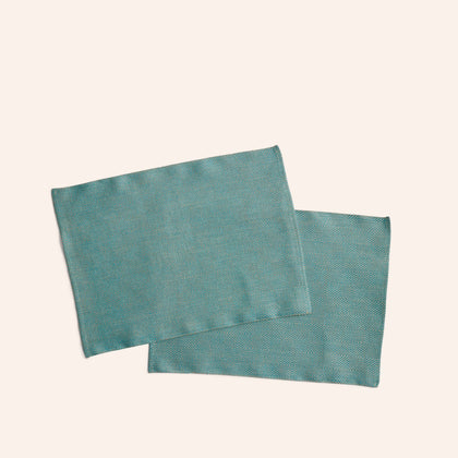 Rutig Strandrag Placemats in Turquoise/Unbleached (Set of 2)