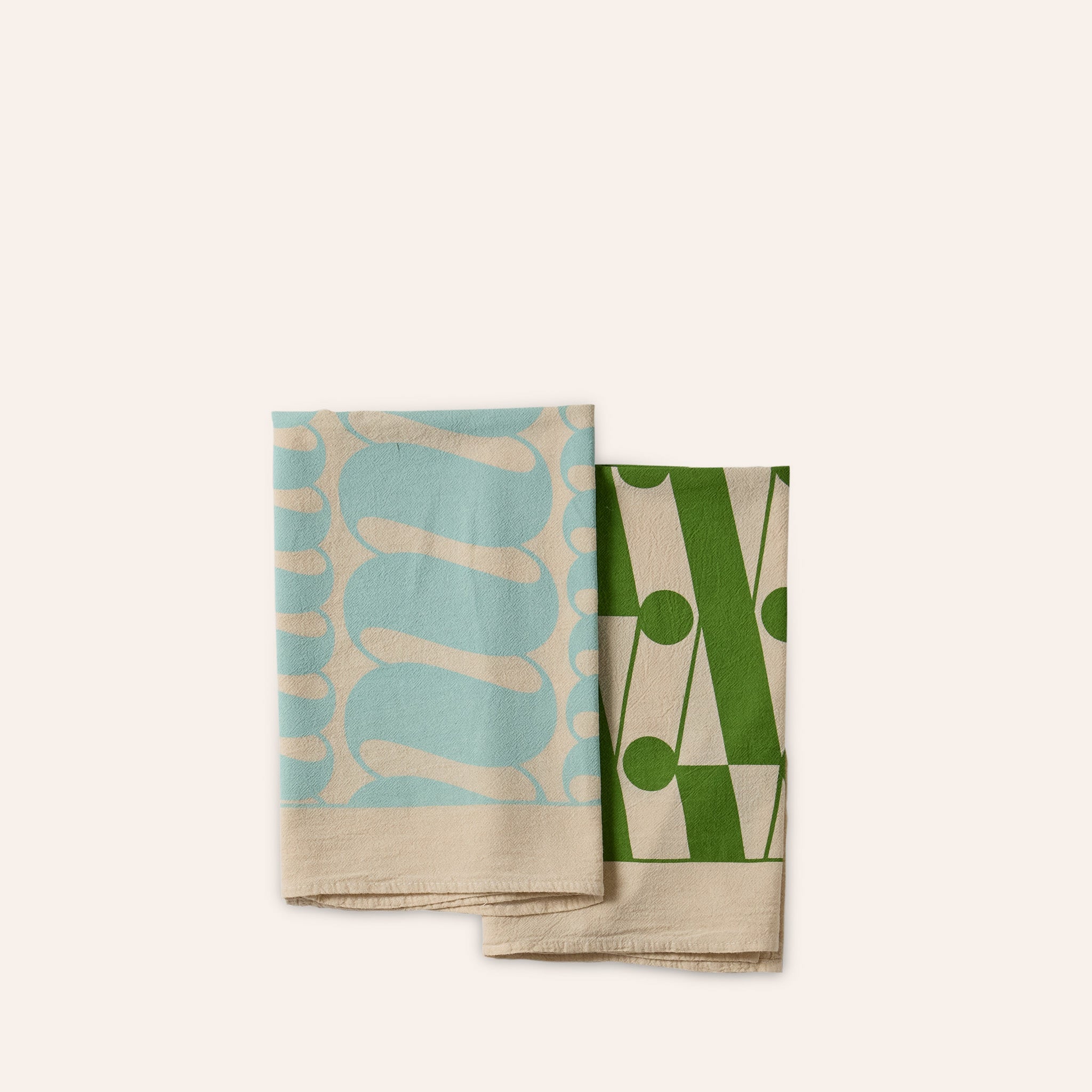 Tea Towels in Nimbus and Grass (Set of 2)