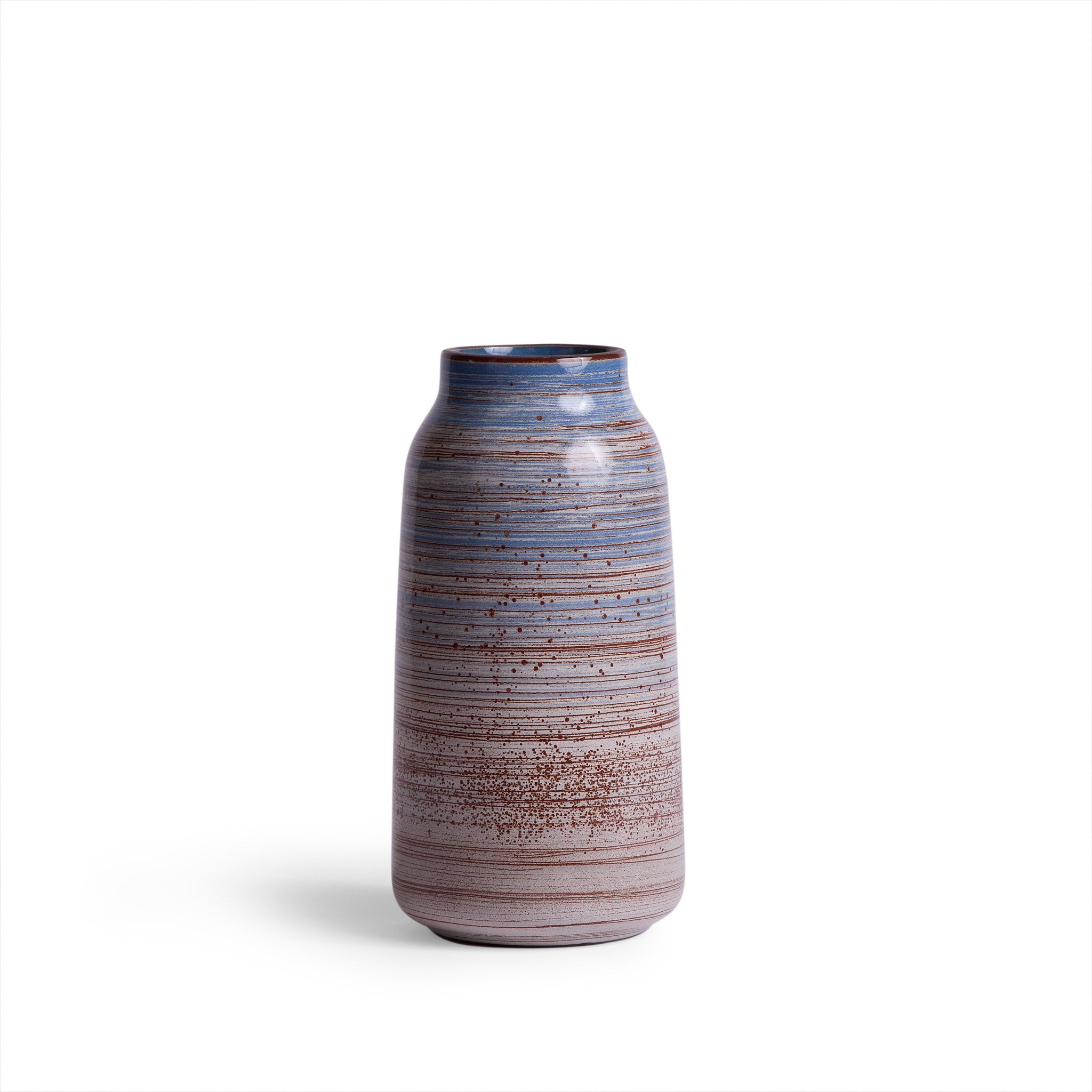 Tall Vase in Wire-Combed Opal Pacific / Buckwheat / Brick Zoom Image 1