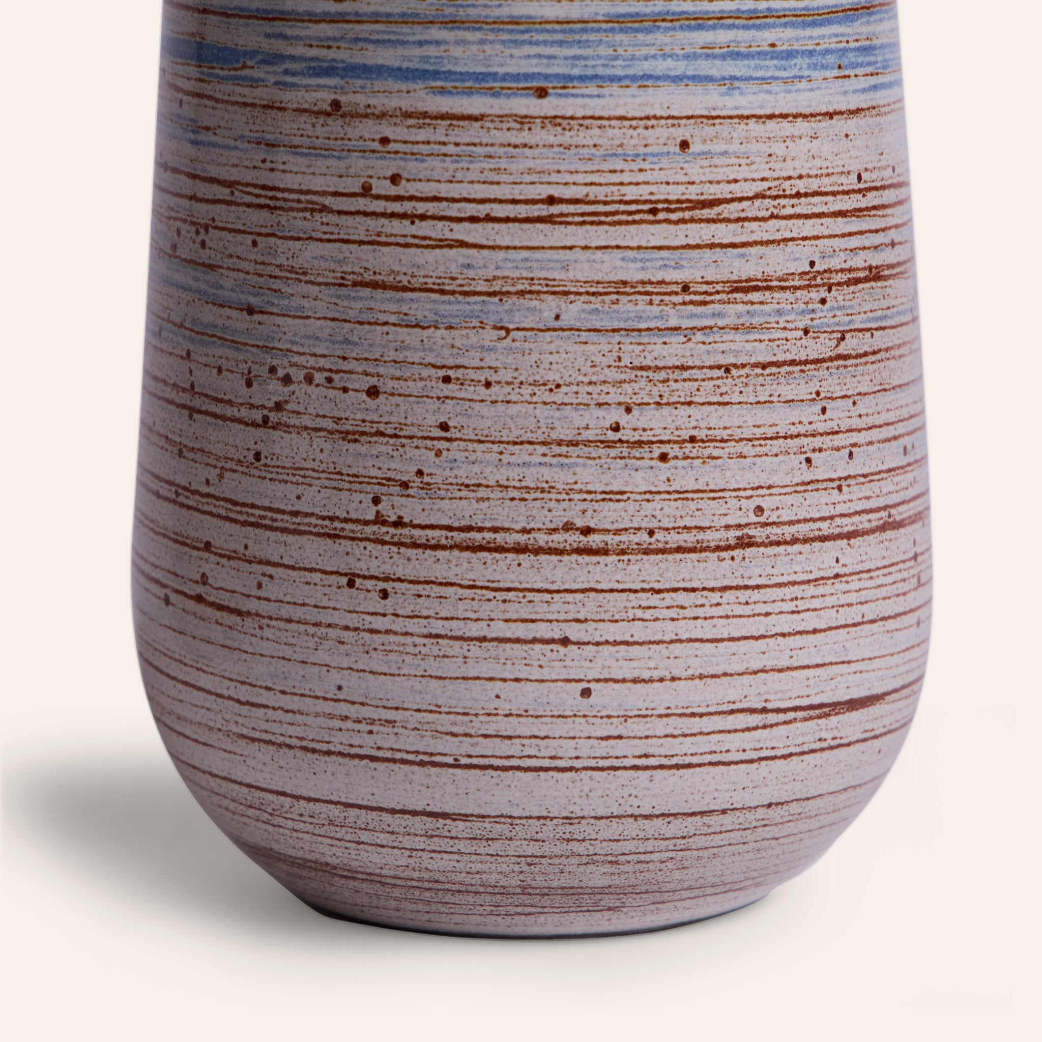 Neck Vase in Wire-Combed Opal Pacific / Buckwheat / Brick