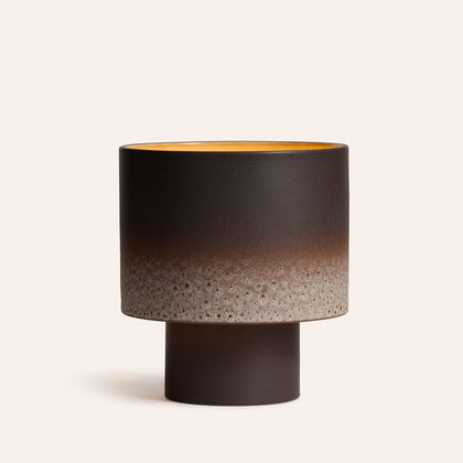Stack Table Lamp Wide in Vanilla Bean and Matte Brown