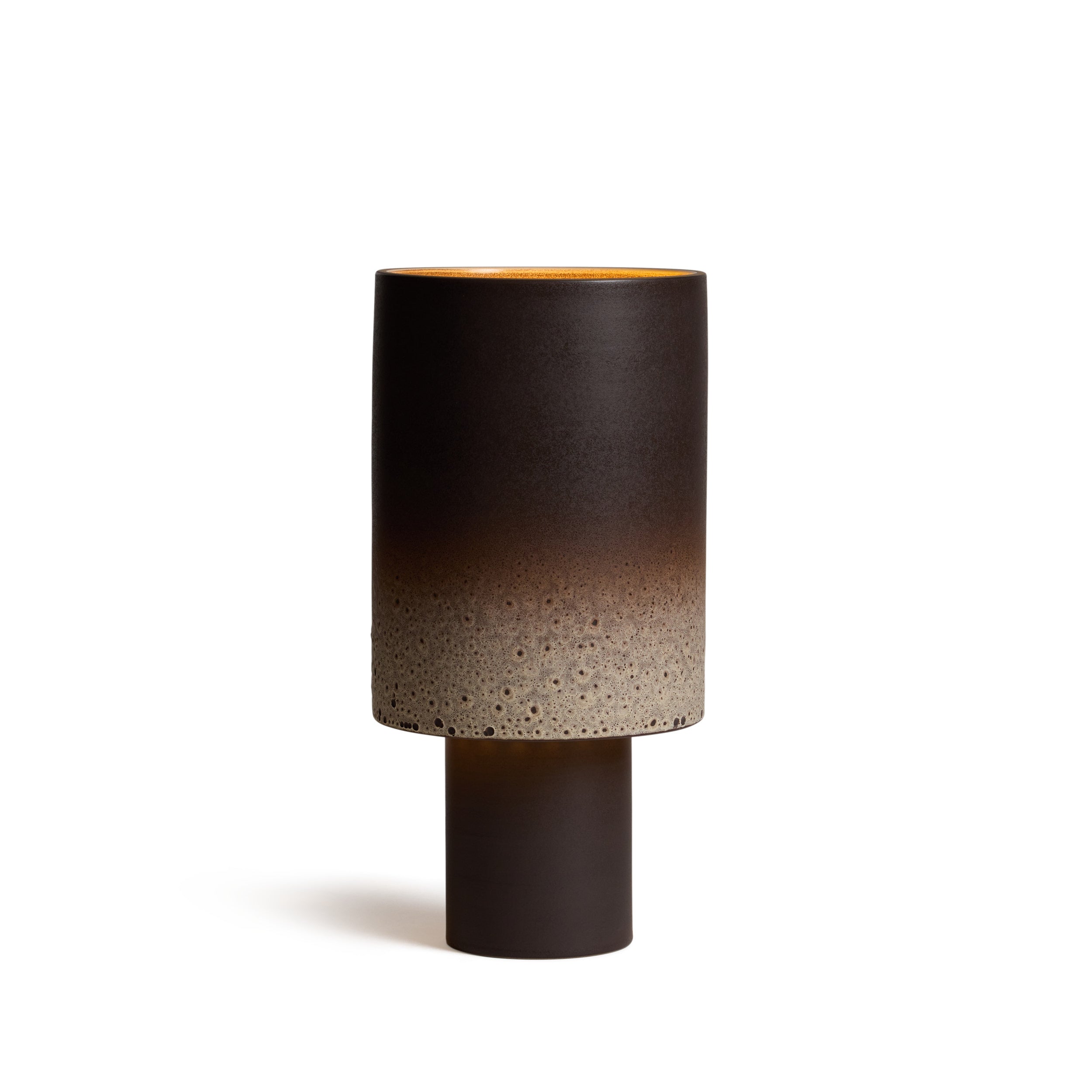 Stack Table Lamp Tall in Vanilla Bean and Matte Brown Zoom Image 1