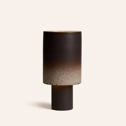 Stack Table Lamp Tall in Vanilla Bean and Matte Brown