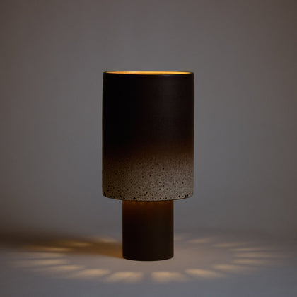 Stack Table Lamp Tall in Vanilla Bean and Matte Brown