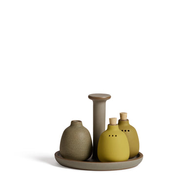Shaker Caddy Set in Sagebrush / Ocher / Grove / Soapstone