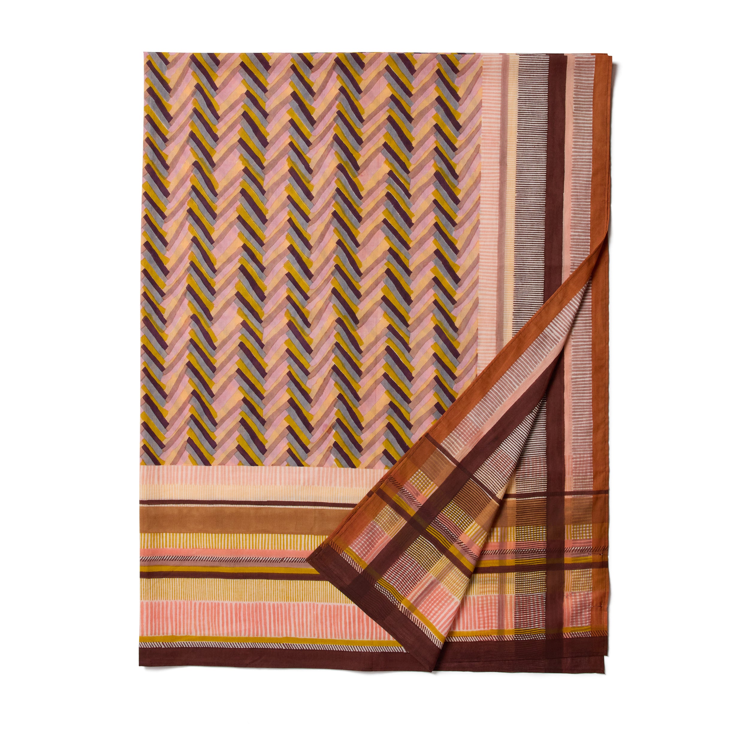 Chevron Tablecloth in Clay Zoom Image 1