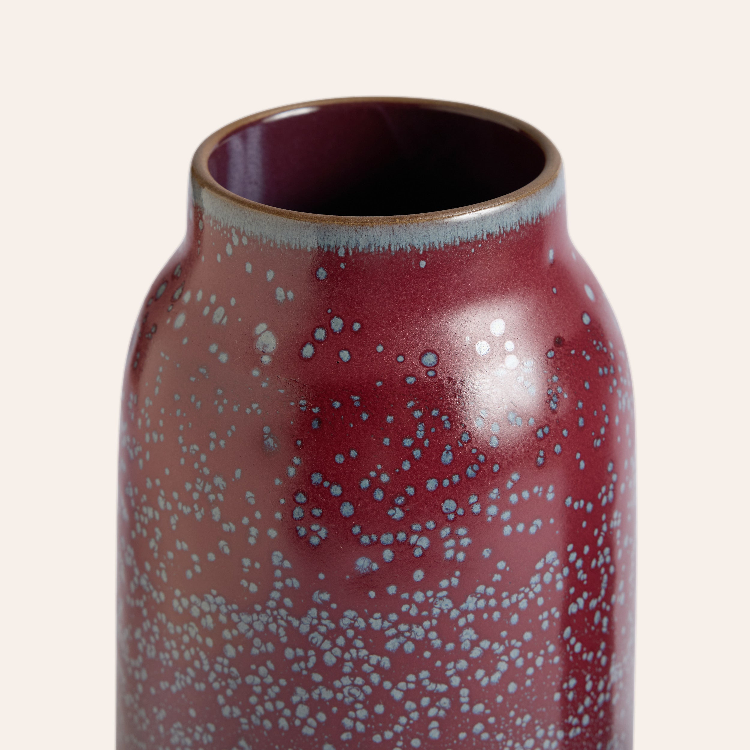 Tall Vase in Cranberry and Meteorite