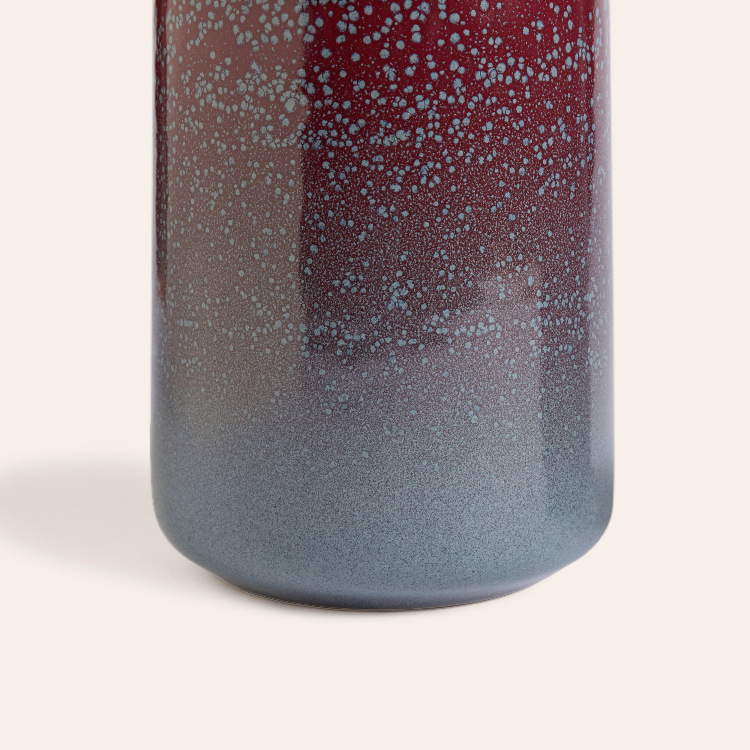 Tall Vase in Cranberry and Meteorite
