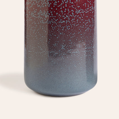 Tall Vase in Cranberry and Meteorite