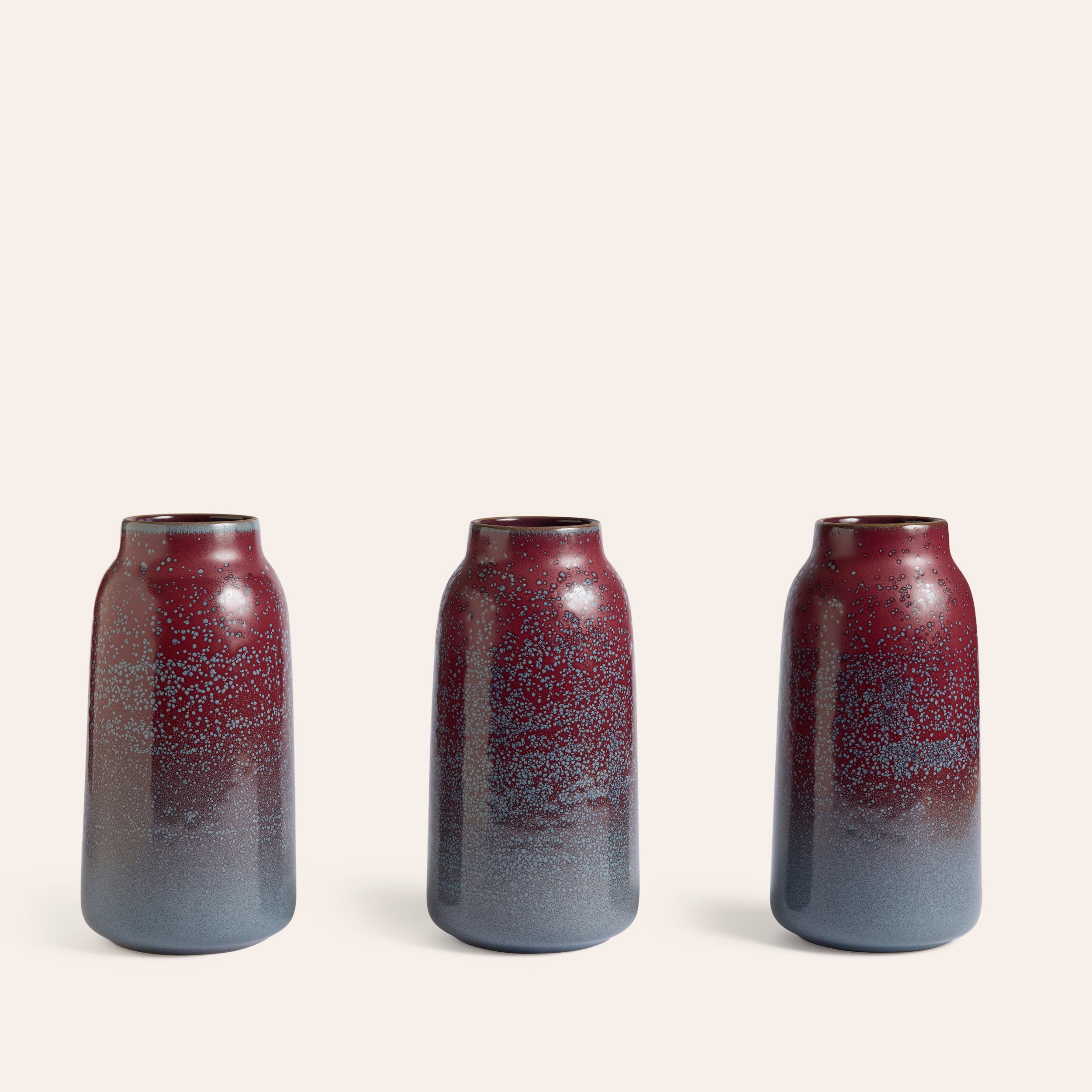 Tall Vase in Cranberry and Meteorite