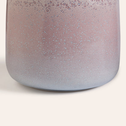 Wide Vase in Opaque White / Cranberry / Frost