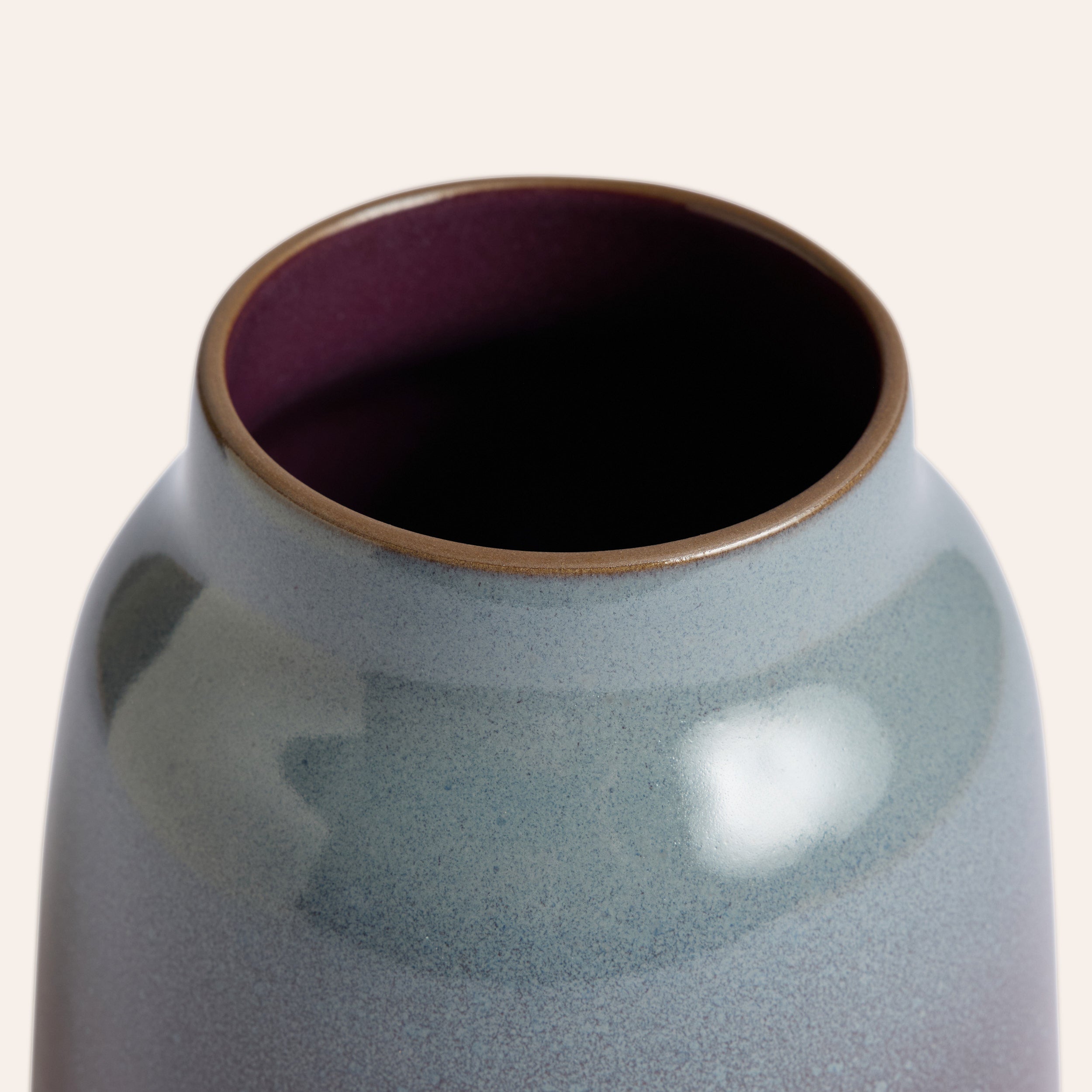 Wide Vase in Cranberry and Meteorite