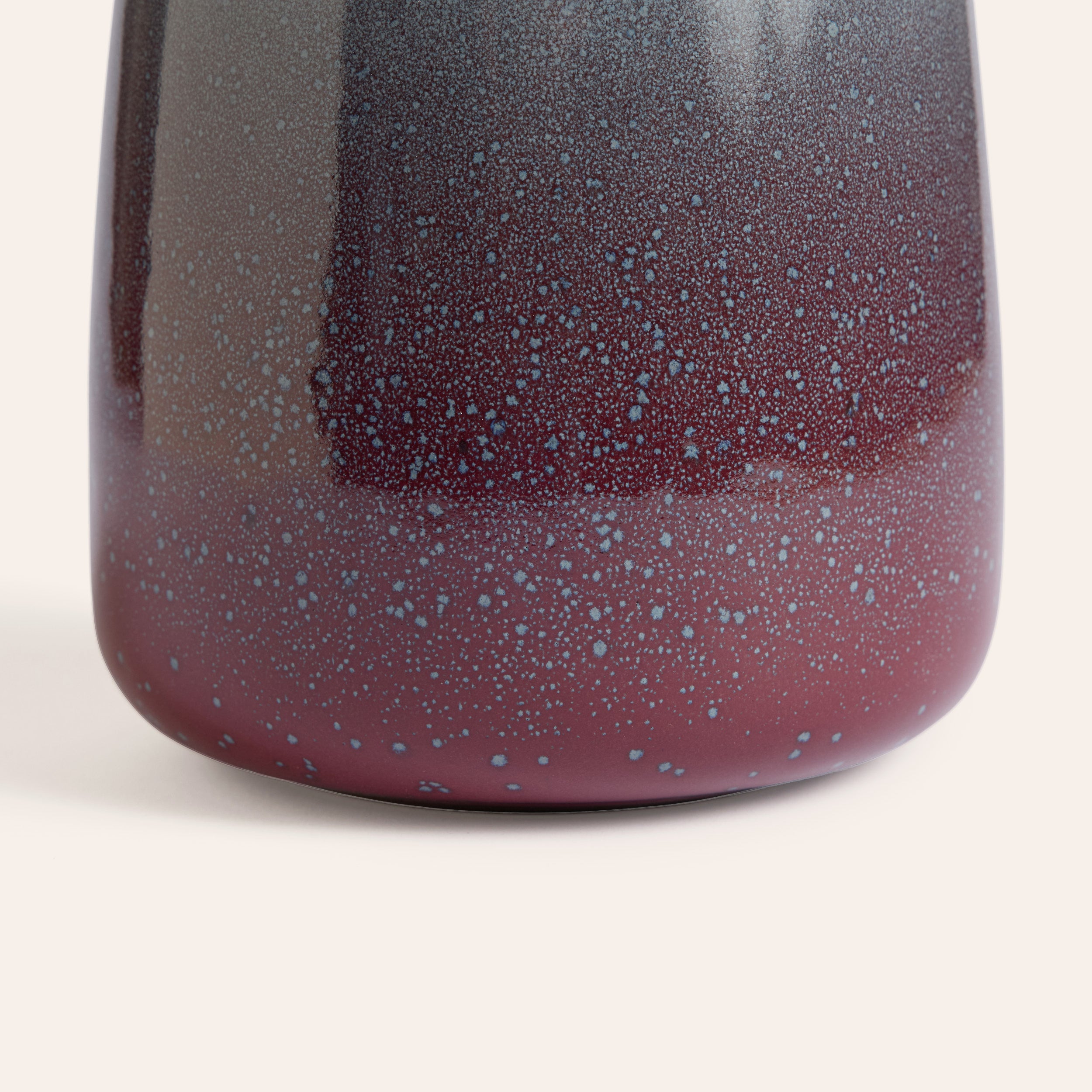 Wide Vase in Cranberry and Meteorite