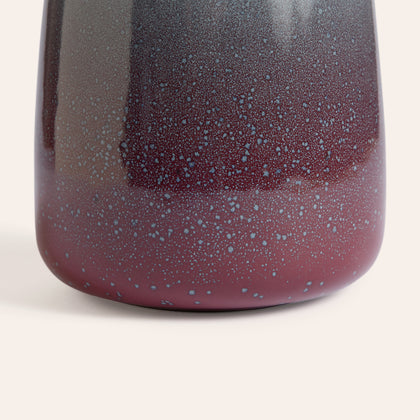 Wide Vase in Cranberry and Meteorite