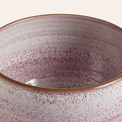 John's Bowl in Opaque White / Cranberry / Frost