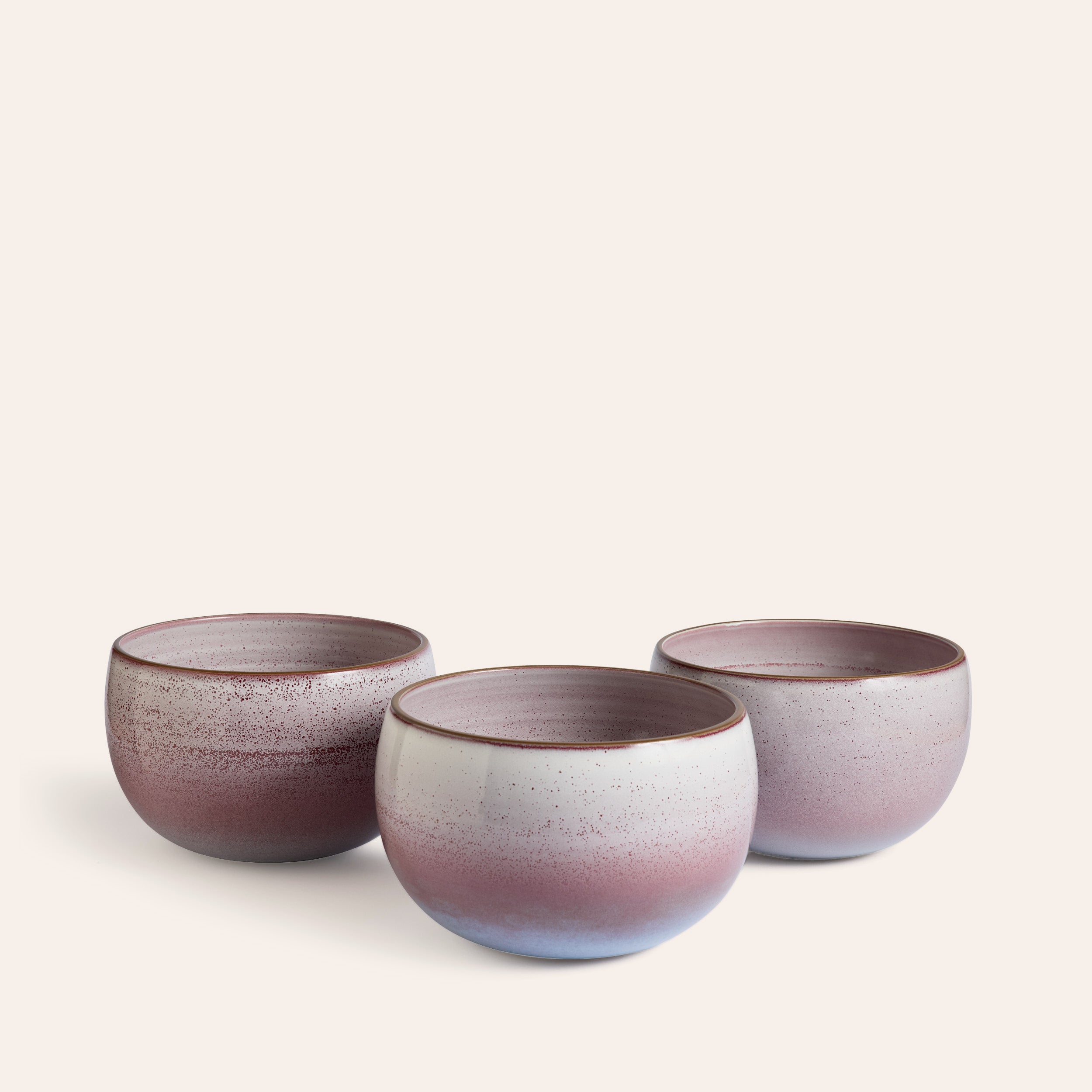 John's Bowl in Opaque White / Cranberry / Frost