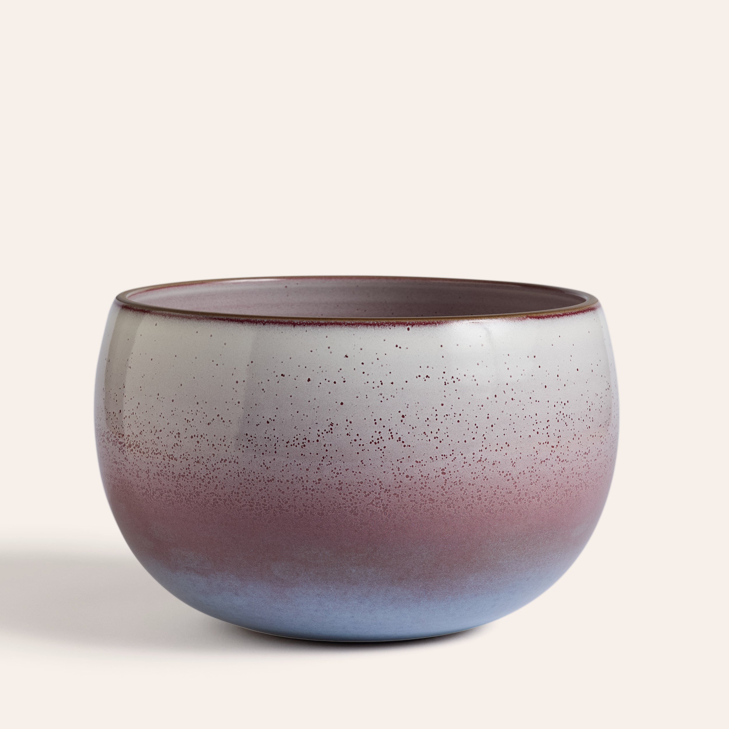 John's Bowl in Opaque White / Cranberry / Frost