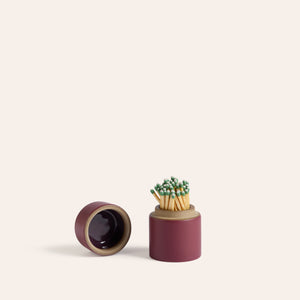 Matchstick Holder in Cranberry and Taproot