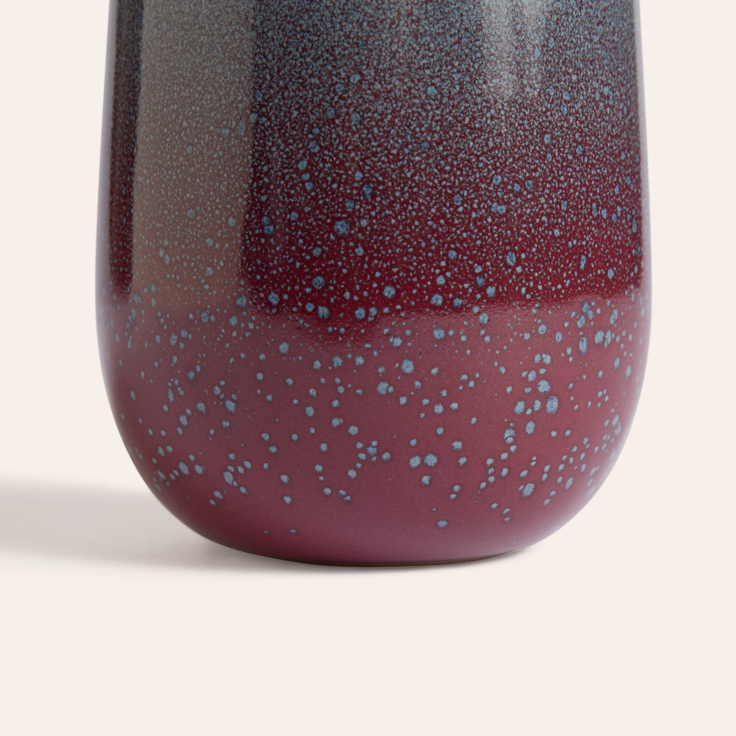 Neck Vase in Cranberry and Meteorite