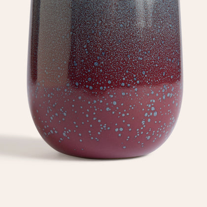 Neck Vase in Cranberry and Meteorite