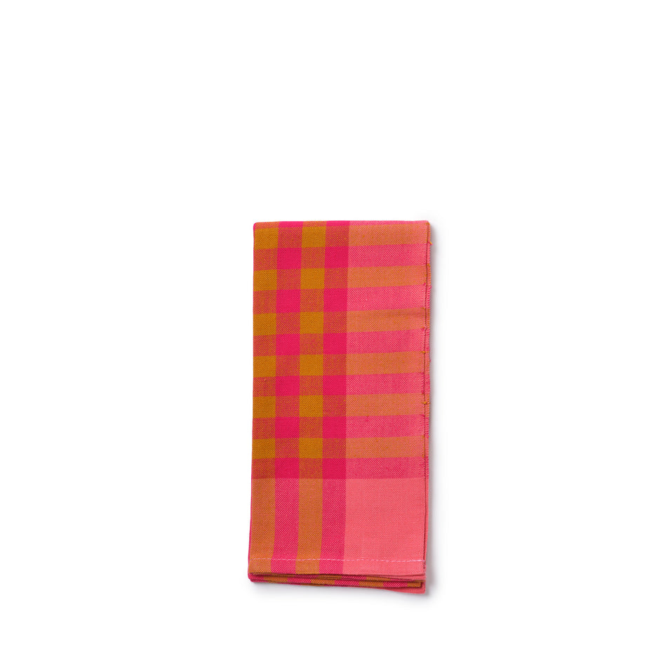 Grid Napkin in Coral (Set of 2) Image 1