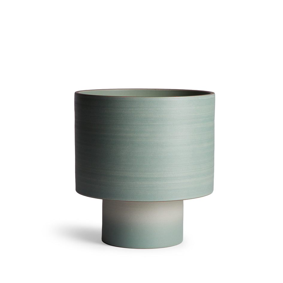 Stack Wide Table Lamp in Oat and Penny Green Image 2