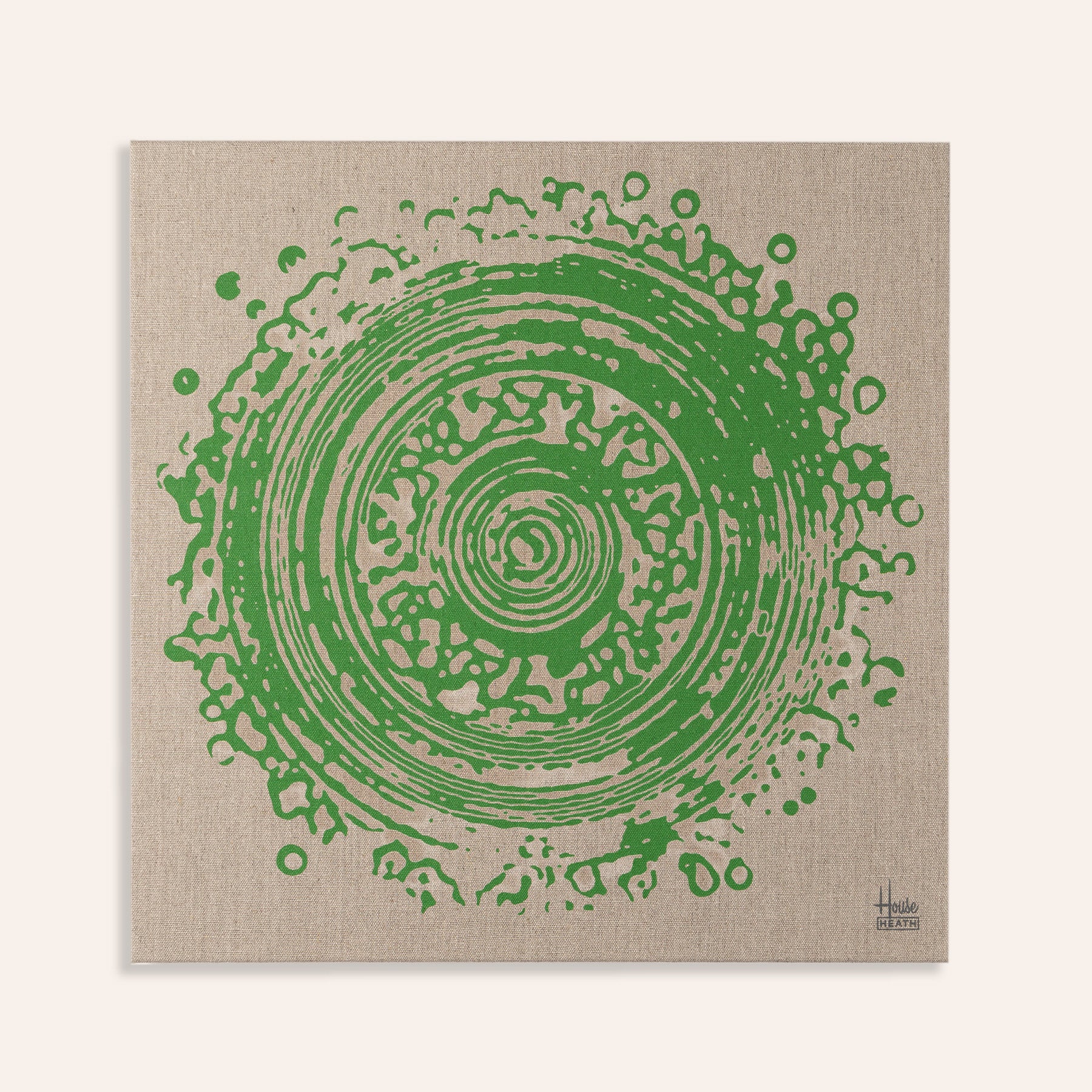 Vintage Tile Stretched Canvas Print in Evergreen