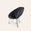 Saddle Leather Oval Chair in Blue with Natural Steel Base