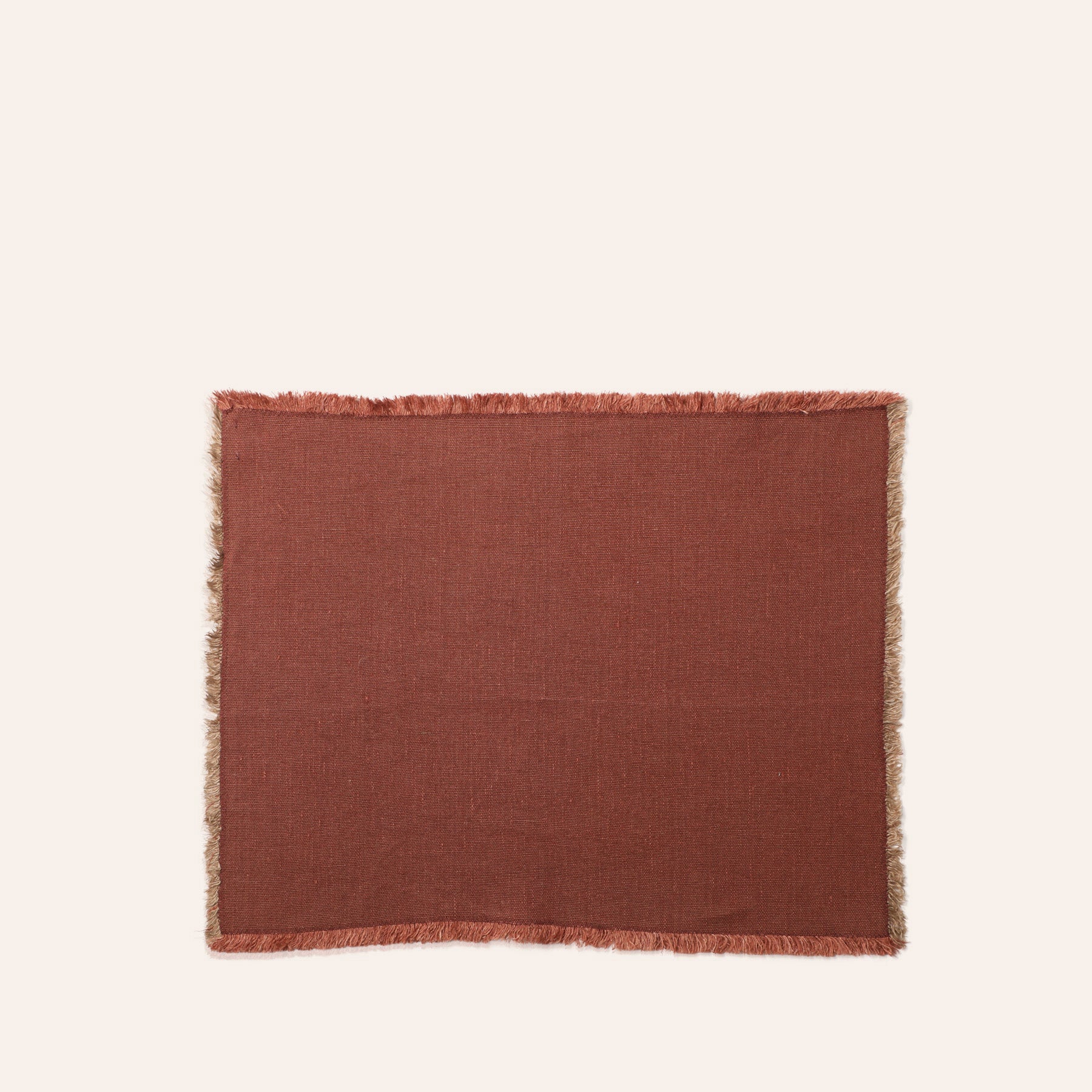 Linen Hopsack Placemat in Mattone Red (Set of 2)