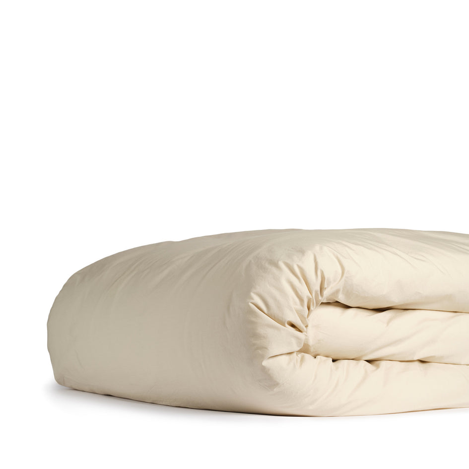 Percale Cotton Duvet Cover in Isabela Beige Image 2