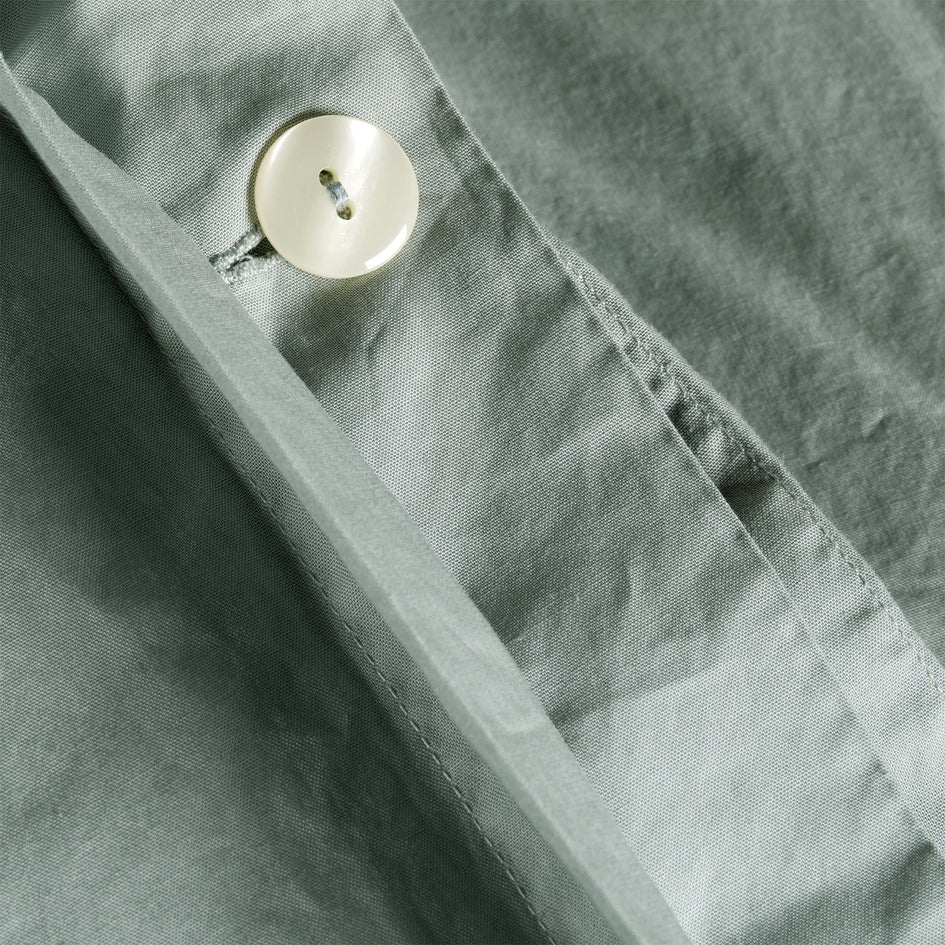 Percale Cotton Duvet Cover in Ash Gray Image 2