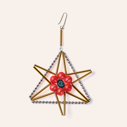 Star Ornament in Gold/Silver/Orange
