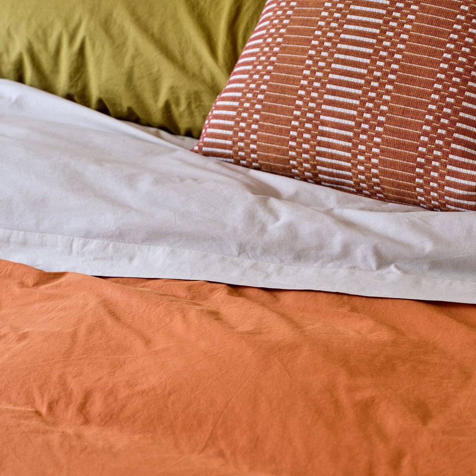 Percale Cotton Pillowcase in Slate Green (Set of 2) Image 2