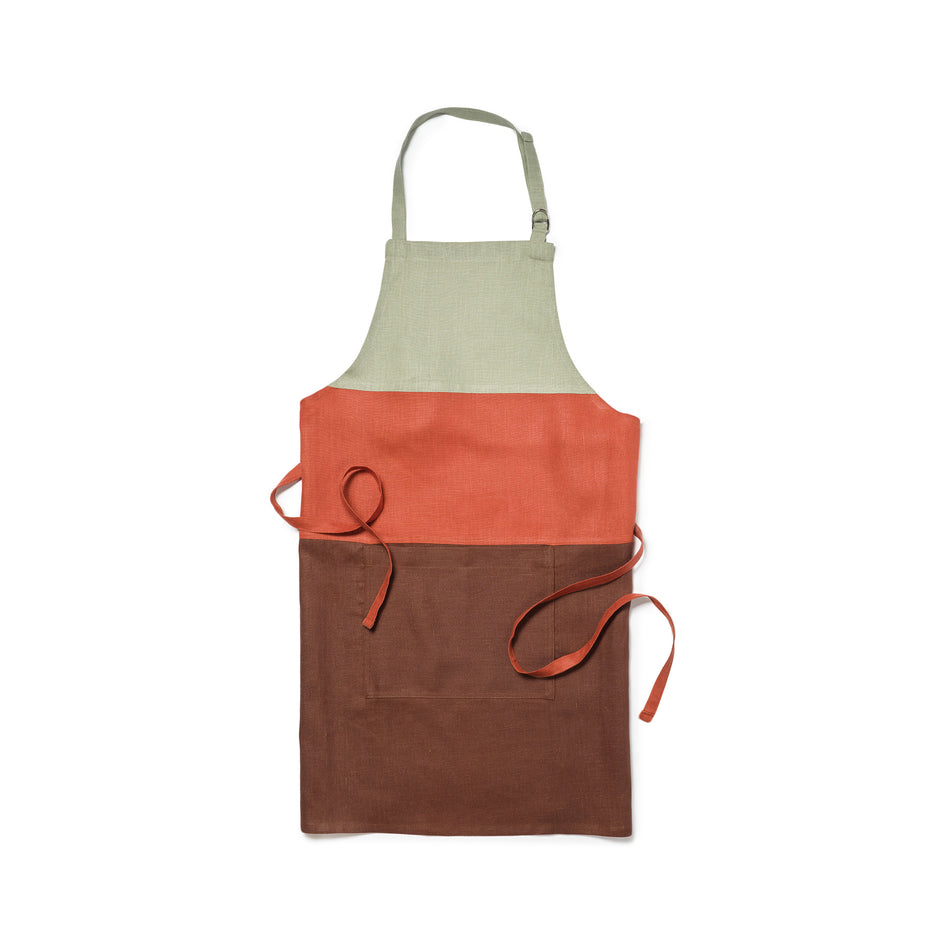 Tri-Color Linen Apron Image 1