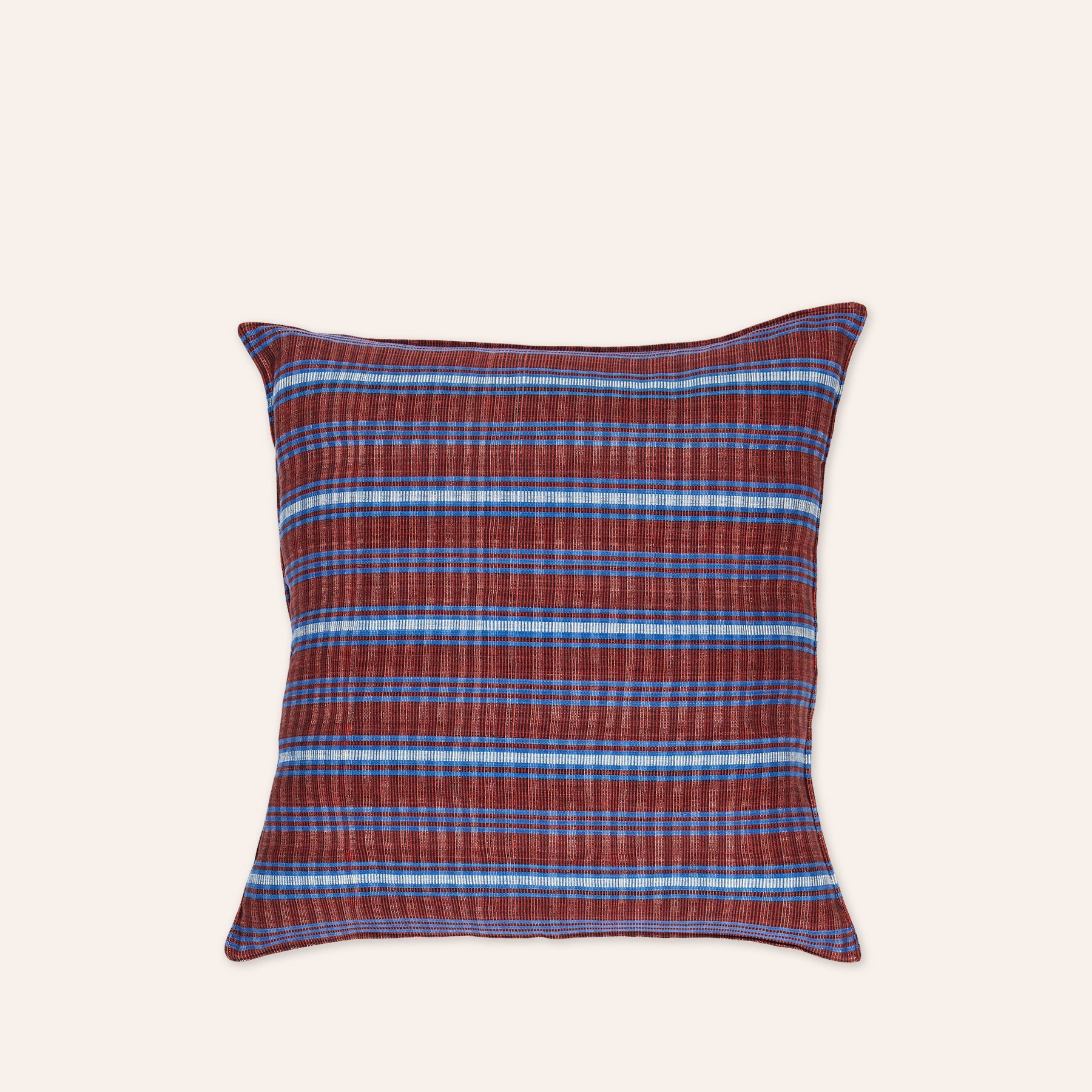 Cotton Tartan Pillow in Red and Blue