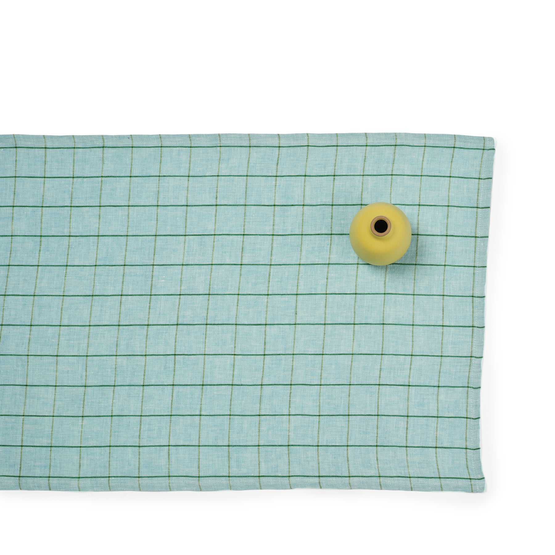 Windowpane Runner in Powder Blue and Apple Green Zoom Image 1