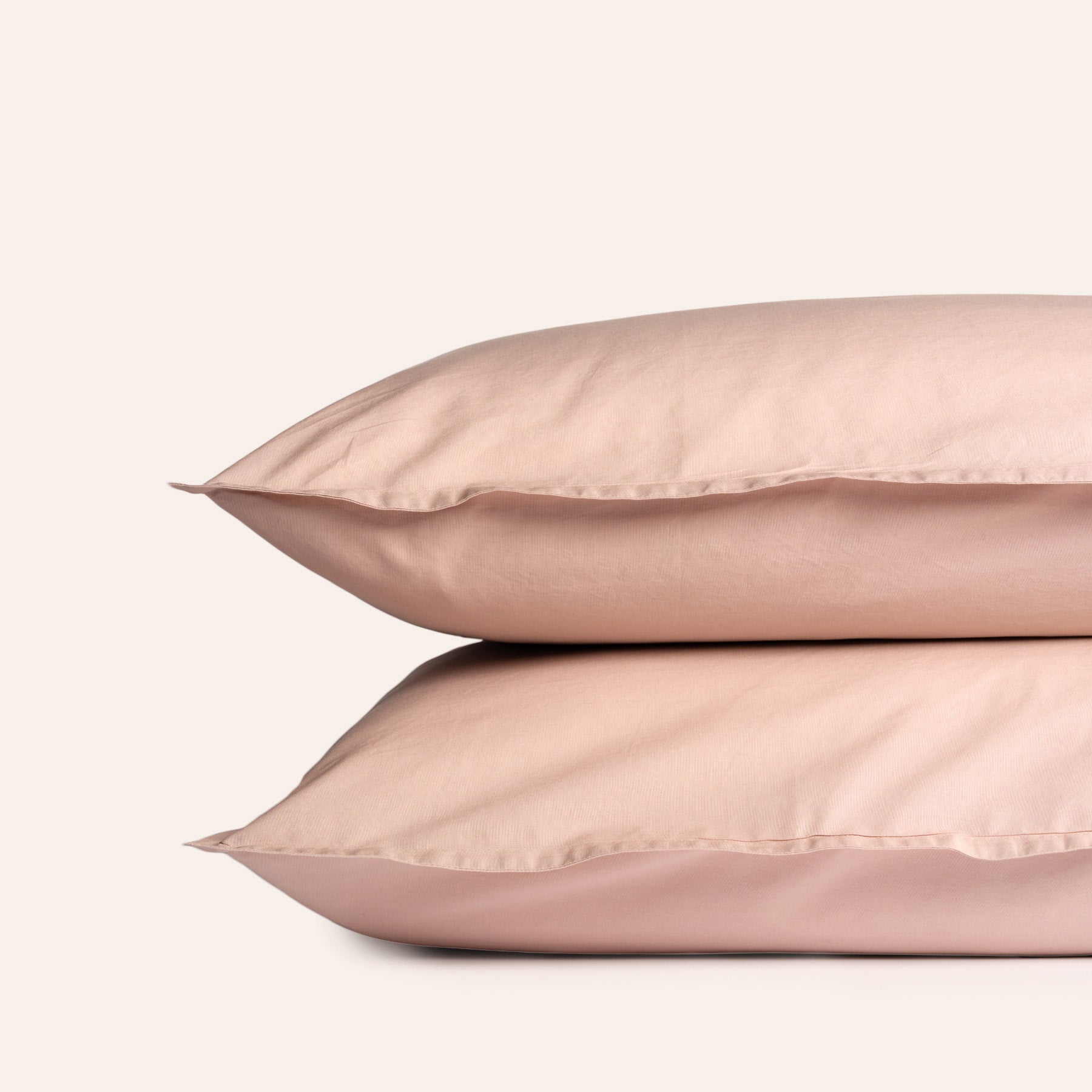Percale Cotton Pillowcase in Cameo Pink (Set of 2)