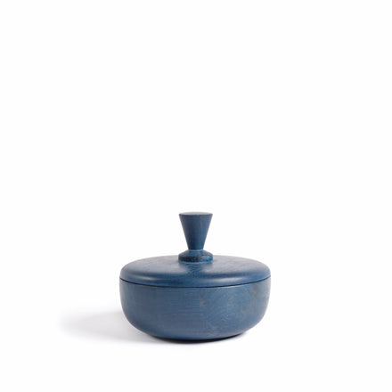 Wide Container with Triangle Lid in Denim