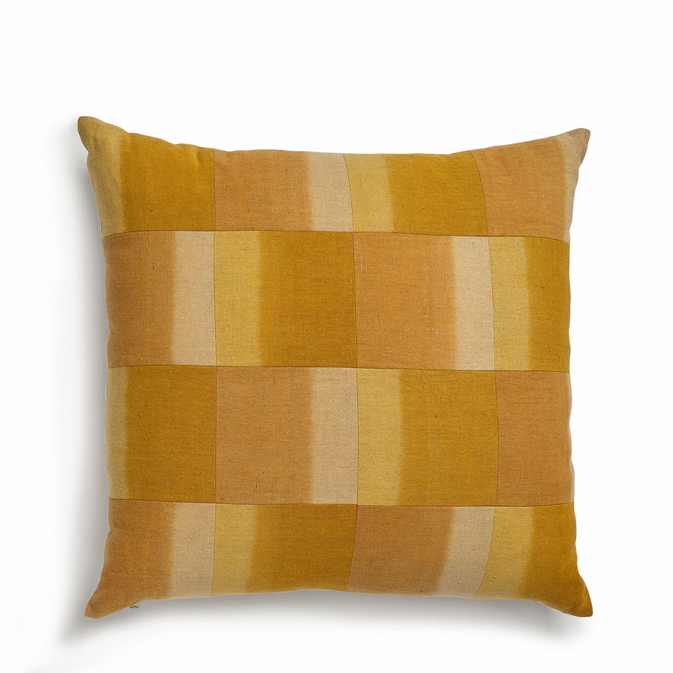 Hand Painted Patchwork Pillow in Spice Image 1