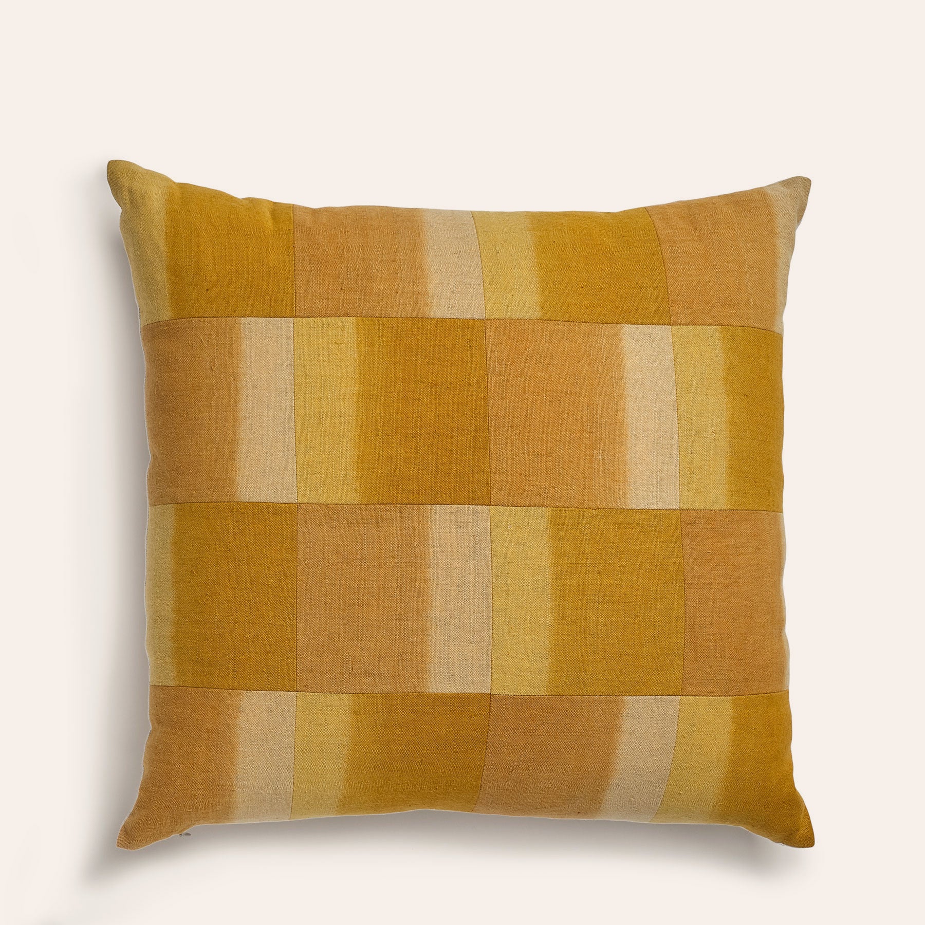Hand Painted Patchwork Pillow in Spice