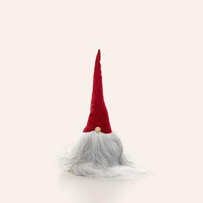 12" Gnome with Wood Base and Red Cap