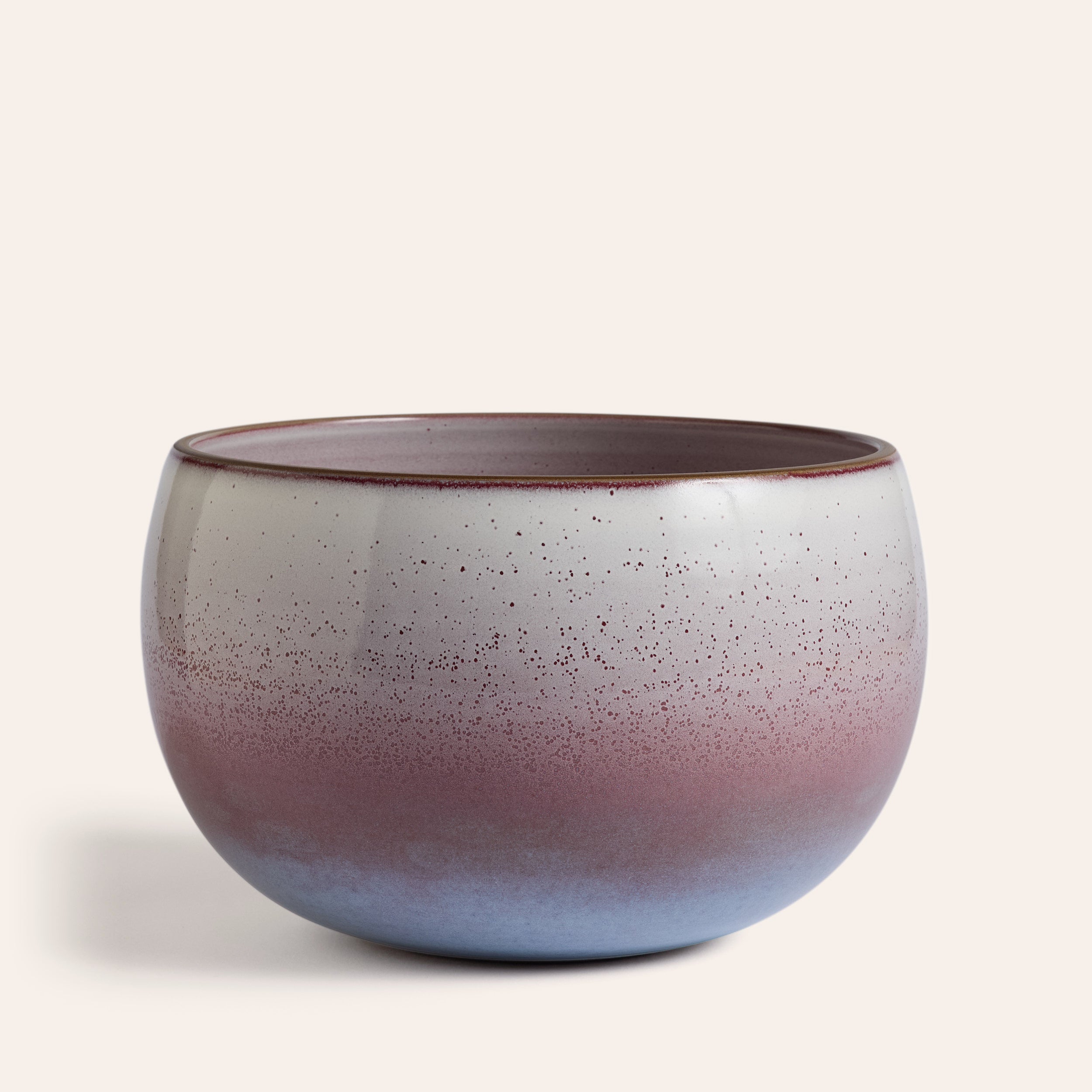John's Bowl in Opaque White / Cranberry / Frost