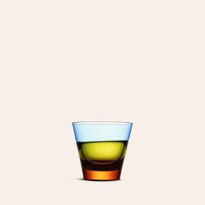 Old Fashioned Glass in Blue/Yellow