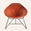 Leather Oval Chair in Green Steel
