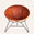 Leather Round Chair in Green Steel