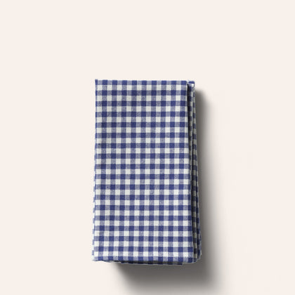 Organic Cotton Gingham Tea Towel in Blue