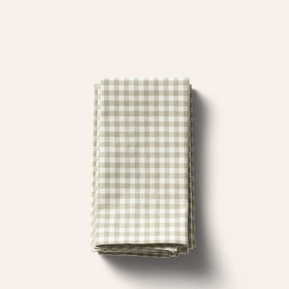 Organic Cotton Gingham Napkins (Set of 4) in Cafe