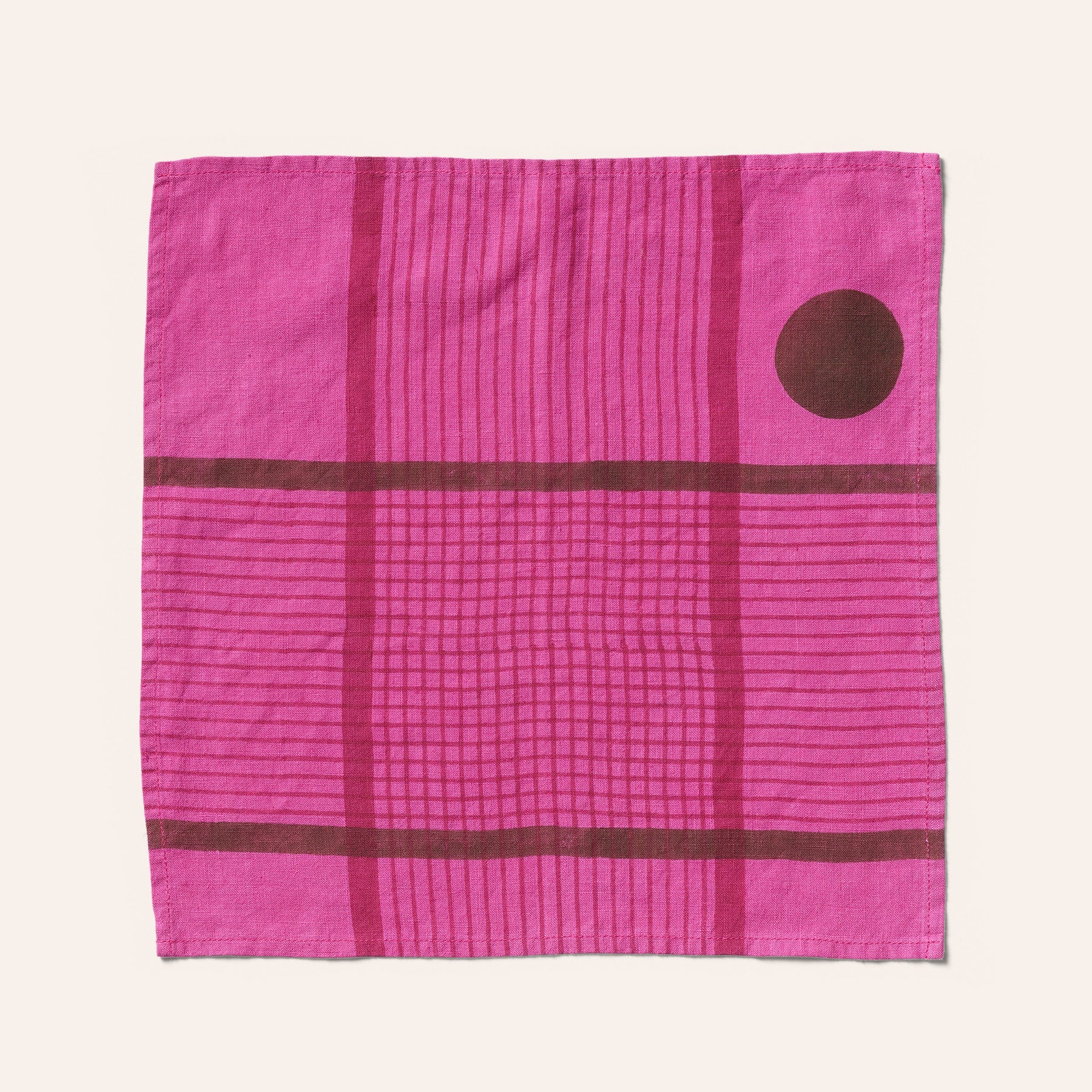 Plaid Napkin in Azalea