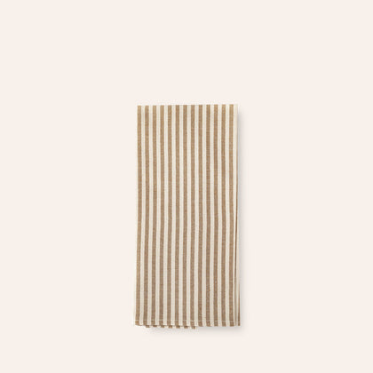 Organic Cotton Ticking Stripe Tea Towel in Cafe